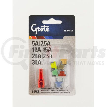 Grote 82-ANS-7P Low Profile Miniature Blade Fuse Assortment & Puller, 8 Pk