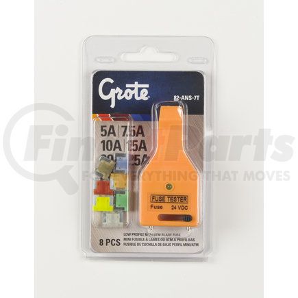 Grote 82-ANS-7T Low Profile Miniature Blade Fuse Assortment & Tester, 8 Pk