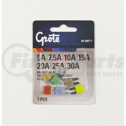 Grote 82-ANT-7 Micro Blade Fuse; 2 Blade Assortment, 7 Pk