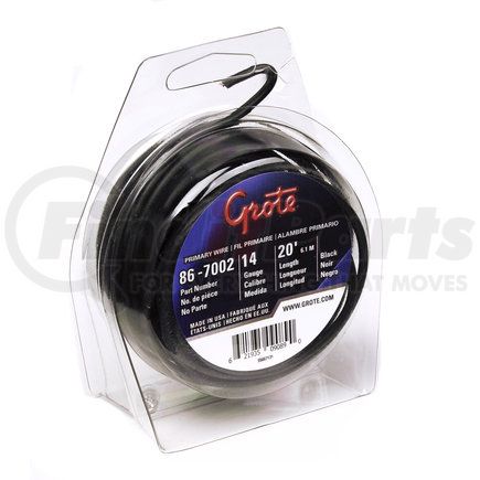 Grote 86-8002 Primary Wire - 25 ft. x 0.105 in., Black, Plastic, GPT Style