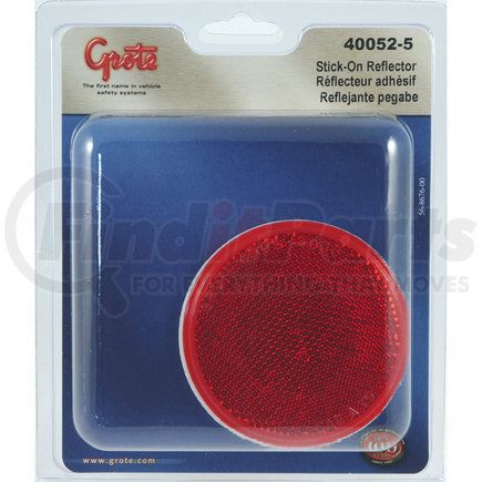 Grote 40052-5 Round Stick-On Reflector, Red