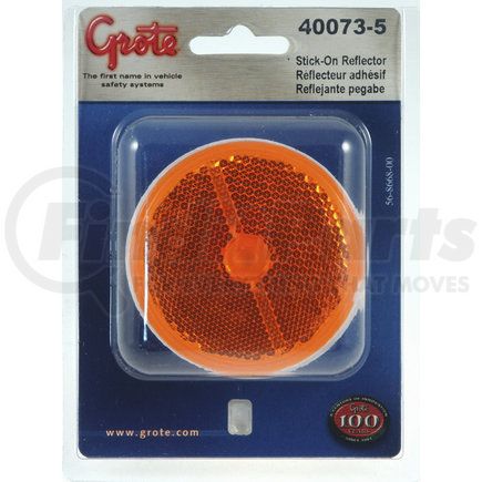 Grote 40073-5 21/2" Round Stick-On Reflectors, Amber