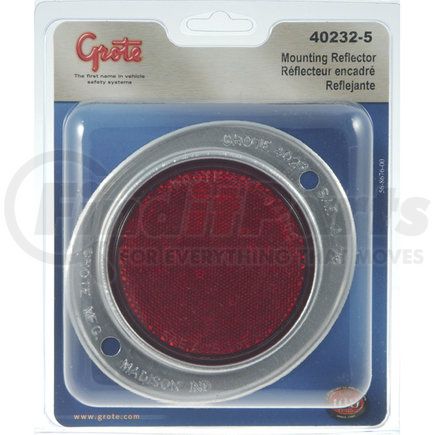 Grote 40232-5 Aluminum Two-Hole Mounting Reflectors, Red