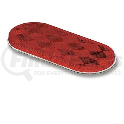 Grote 410323 RFLCTR, RED, OVAL STICKON/SCREW MNTBLE, BLK