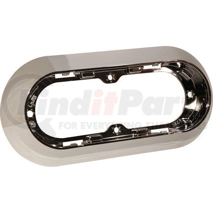 GROTE 42153 - surface-mount snap-in flange for 6" oval lights - chrome