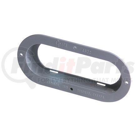 GROTE 43220-3 - theft-resistant mounting flange for 6" oval lights - gray, multi pack | oval lmp thft-rstnt mntg flange,gray,blk | turn signal light bracket
