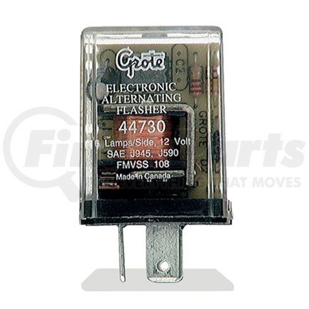 GROTE 44730 - 3 pin flasher - 6 light heavy-duty alternating electronic | 6-lamp hd alternating flasher,3 terminal | turn signal flasher