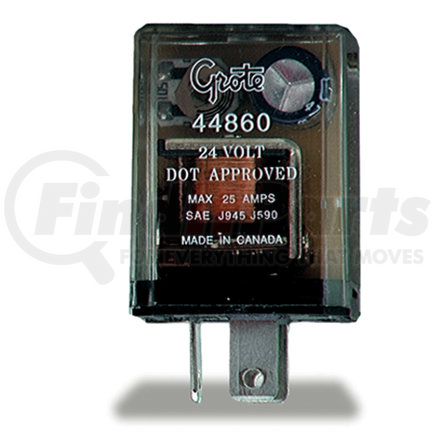 GROTE 44860 - 3 pin flasher - 3 terminal (pilot), 24v | flasher, 3 pin - 24 volt | turn signal flasher