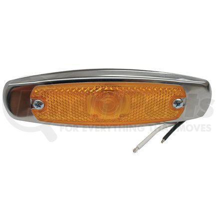 GROTE 45663 - low-profile clearance / marker light - built-in reflector, w/ bezel | clr/mkr lamp, yel, low-profile w/bezel | side marker light