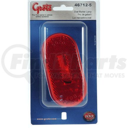 Grote 46712-5 Single-Bulb Oval Clearance Marker Lights, Built-in Reflector