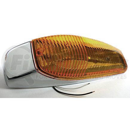 GROTE 46823 - oem-style large aerodynamic cab marker light - yellow | clr/mkr lamp,yel,oem,chrome aerodynamic | side marker light