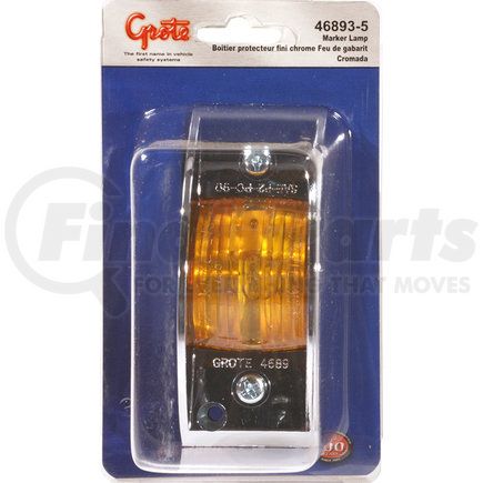 Grote 46893-5 Chrome-Armored Clearance Marker Lights, Amber