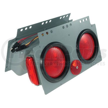 GROTE 51032 - 4" stop / tail / turn light power modules - lh, w/ side marker light | stt lmp,red,4" lamp,module w/side mkr,lh | tail light