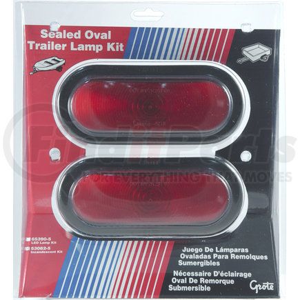 Grote 53082-5 Oval Trailer Stop Tail Turn Submersible Lighting Kit, Boat Trailer Kit