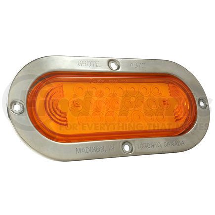 Grote 53973 SuperNova LED Stop Tail Turn Light - Yellow, Stainless Steel Theft-Resistant Flange, Male Pin