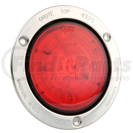 Grote 53192 SuperNova Full-Pattern LED Stop Tail Turn Light - 4", Theft-Resistant Flange, Male Pin