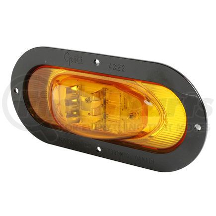Grote 54253 SuperNova Oval LED Side Turn Marker Light - Black Theft-Resistant Flange, Male Pin