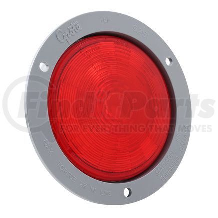 Grote 54782-3 Brake / Turn Signal Light - 4 in. Round. LED, Red, with Gray Theft-Resistant Flange