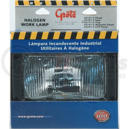 Grote 63171-5 CLR, TRAP, RECT HALOGEN WORK, RETAIL PACK