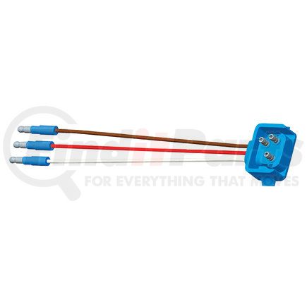 GROTE 66844 - stop / tail / turn three-wire 90º plug-in pigtails for female pin lights - 18" long, ground return | 3-wire, 90 degree plug-in pigtail,ground | parking / turn signal / stop light connector