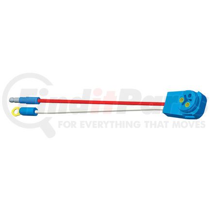 GROTE 66846 - stop / tail / turn two-wire 90° plug-in pigtails for male pin lights - 10" long | 10",2 wire,90 deg mle pin w/1 blt,1 ring | parking / turn signal / stop light connector