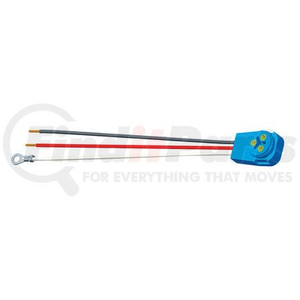 GROTE 67005 - stop / tail / turn three-wire 90º plug-in pigtails for male pin lights - 11" long | 11",3 wire plug in pigtail 90 deg | parking / turn signal / stop light connector