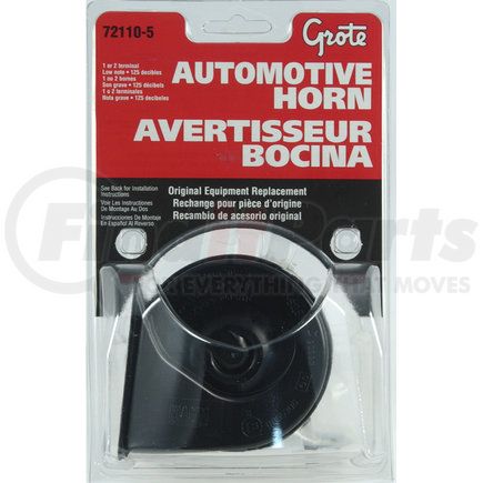 GROTE 72110-5 - electric automotive horn - low domestic | automotive horn,elec,domestic,low,retail | accessory horn