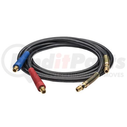 HALDEX MCP608HRB - midland air line assembly - tractor-trailer connection, 3/8 in. hose i.d., 8 ft. length, (1) fixed and (1) swivel ends | air hose, jumper set with flexible red & blue grip 8' | air brake hose assembly