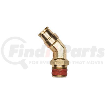 Haldex APB54S4X4 Air Brake Air Line Connector Fitting - Male 45° Elbow, Swivel, 1/4 Tube Size, 1/4 Pipe Thread