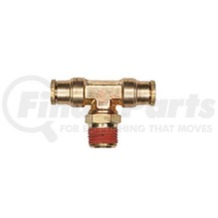 Haldex APB72S4X4 Midland Push-to-Connect (PTC) Fitting - Brass, Swivel Branch Tee Type, Male Connector, 1/4 in. Tubing ID