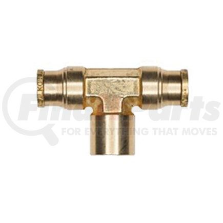 Haldex APB77F4X2 Midland Push-to-Connect (PTC) Fitting - Brass, Fixed Branch Tee Type, Female Connector, 1/4 in. Tubing ID