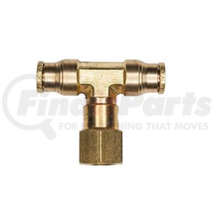 Haldex APB77S4X4 Midland Push-to-Connect (PTC) Fitting - Brass, Swivel Branch Tee Type, Female Connector, 1/4 in. Tubing ID