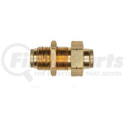 Haldex APB82H6 Midland Push-to-Connect (PTC) Fitting - Brass, Bulkhead Union Type, Male Connector, 3/8 in. Tubing ID