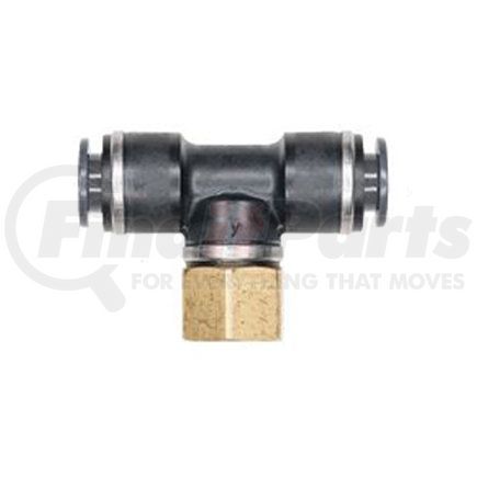 Haldex APC77S4X2 Midland Push-to-Connect (PTC) Fitting - Composite, Swivel Branch Tee Type, Female Connector, 1/4 in. Tubing ID