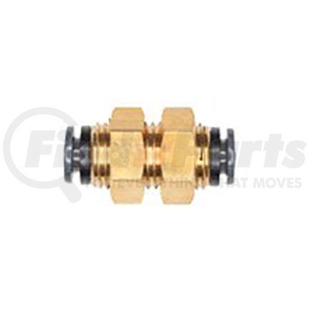 Haldex APCH824 Midland Push-to-Connect (PTC) Fitting - Composite, Bulkhead Union Type, Male Connector, 1/4" ID