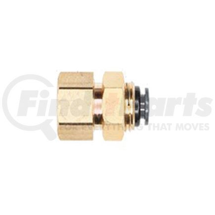 Haldex APCH866X4 Air Brake Air Line Connector Fitting - Female Bulkhead Union, 3/8 Tube, 1/4-18 Pipe Thread, 1 Hex