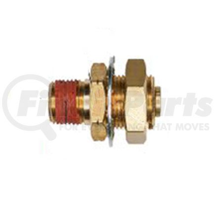 Haldex APH838X8 Midland Push-to-Connect (PTC) Fitting - Gladhand Bulkhead - Brass, Bulkhead Union Type, Male Connector, 1/2 in. Tubing ID