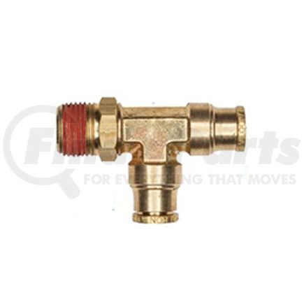 Haldex APX71S4X2 Midland Push-to-Connect (PTC) Fitting - Brass, Swivel Run Tee Type, Male Connector, 1/4 in. Tubing ID