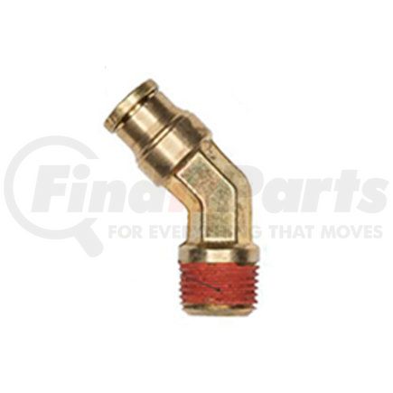 Haldex APX54S4X2 Midland Push-to-Connect (PTC) Fitting - Brass, Swivel Elbow Type, Male Connector, 1/4 in. Tubing ID