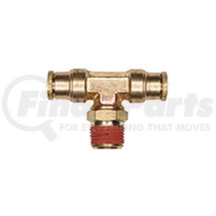 Haldex APX72S4X2 Midland Push-to-Connect (PTC) Fitting - Brass, Swivel Branch Tee Type, Male Connector, 1/4 in. Tubing ID