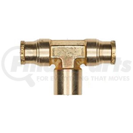 Haldex APX77F4X4 Midland Push-to-Connect (PTC) Fitting - Brass, Fixed Branch Tee Type, Female Connector, 1/4 in. Tubing ID