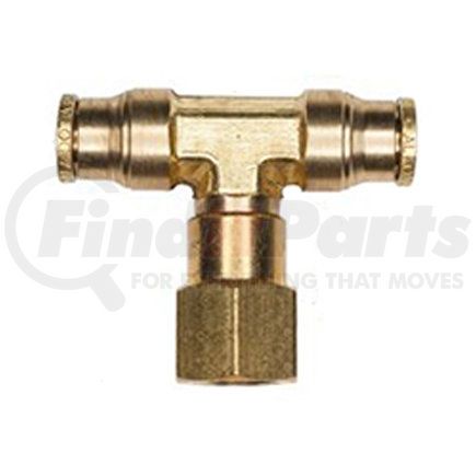 Haldex APX77S4X2 Midland Push-to-Connect (PTC) Fitting - Brass, Swivel Branch Tee Type, Female Connector, 1/4 in. Tubing ID