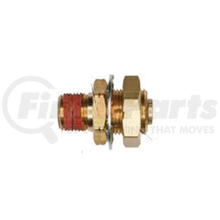 Haldex APX83F8X8 Midland Push-to-Connect (PTC) Fitting - Gladhand Bulkhead - Brass, Bulkhead Union Type, Male Connector, 1/2 in. Tubing ID