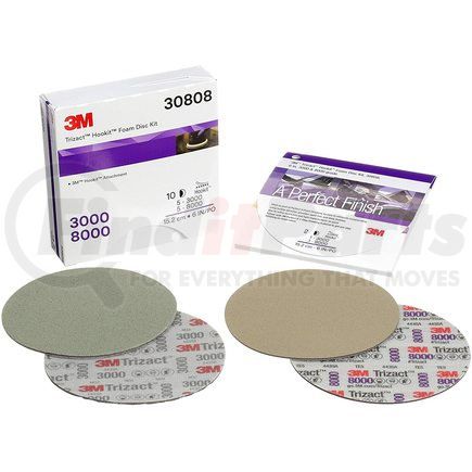 3M 30808 6" Trizact™ Hookit™ Foam Disc Kit, 3000 & 8000, 2 Discs/Kit, 5 Kits/Carton, 4 Cartons/Case
