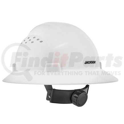 Sellstrom 20820 Jackson Safety Advantage Full Brim Hard Hat, Vented, 4-Pt. Ratchet Suspension, White