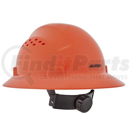 Sellstrom 20825 Jackson Safety Advantage Full Brim Hard Hat, Vented, 4-Pt. Ratchet Suspension, Hi-Vis Orange