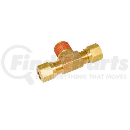 Haldex 11281 Midland Branch Tee Nylon Tubing Fitting - Brass, Fixed Branch Tee Type, 1/4 in. NPT Pipe, 3/8 in. Tubing O.D.