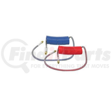 Haldex 11955 Midland Trailer Connector Kit - Air Coil Set, Blue and Red, 15 ft., 1/2 in. (Trailer) and 3/8 in. (Tractor) Thread, 12 in. (Trailer) and 48 in. (Tractor) Pigtail Length