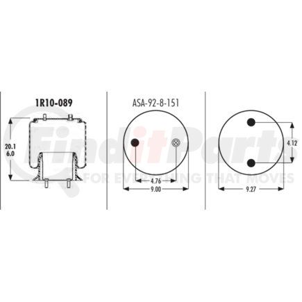 Stemco 1R10-089 Super Cushion® Rolling Lobe Air Springs