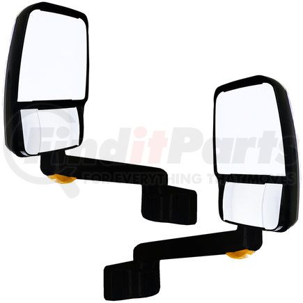VELVAC 714871 - 2030 series door mirror - black, 9" radius base, 16" lighted arm, deluxe head, driver and passenger side | door mirror